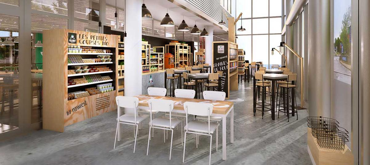 Concept boutique et restauration sur place
